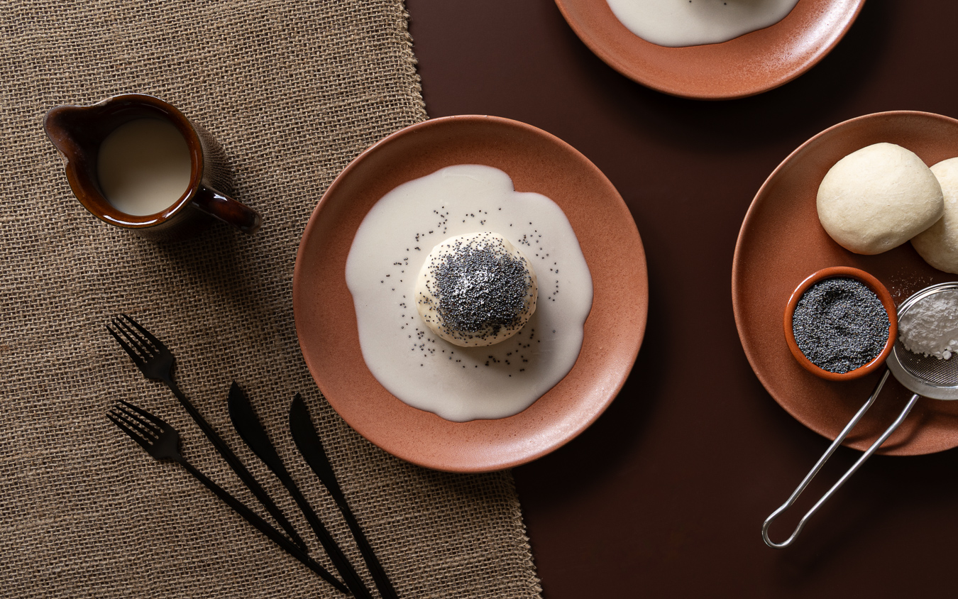 Poppy seed dumpling on terracotta — Poppy Seed Dumplings