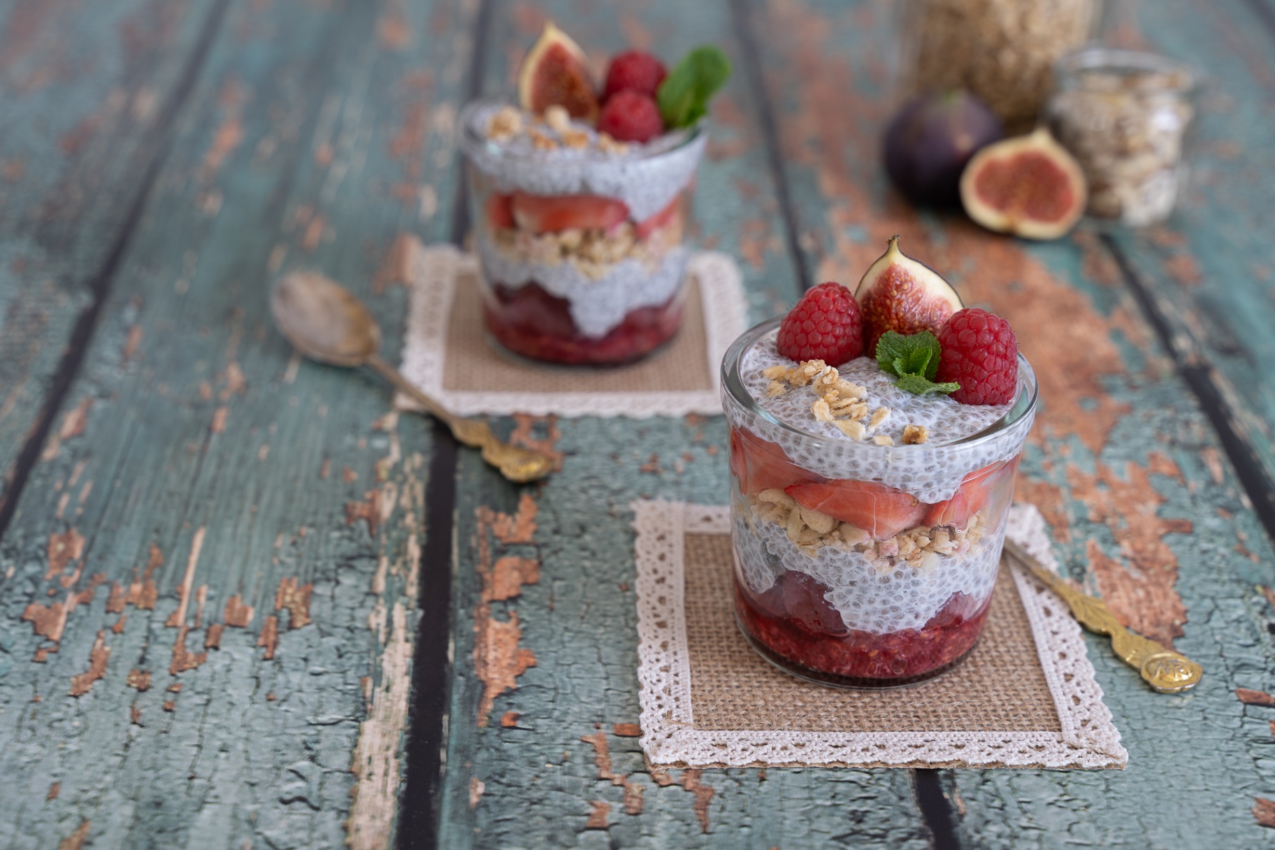 Chia parfait with raspberry — Pancakes, Waffles & Berries