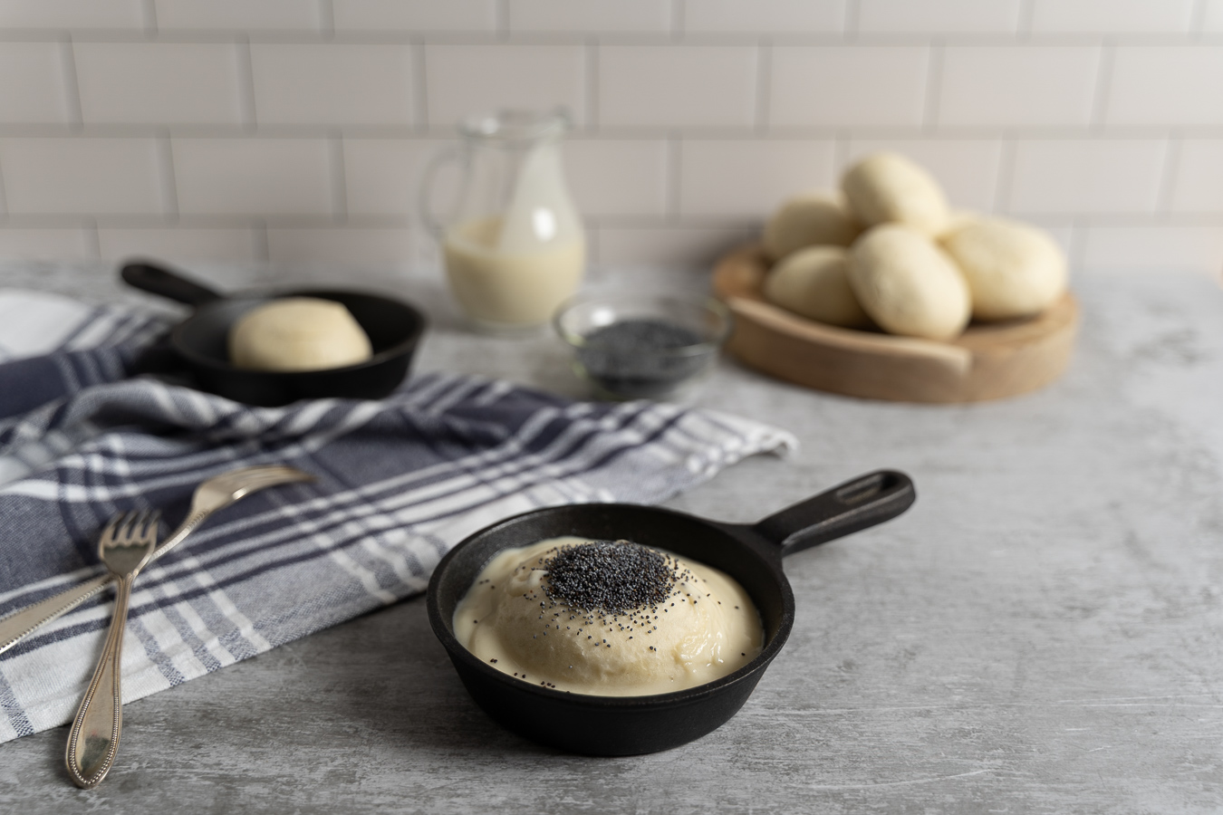 Dumpling with checkered cloth — Poppy Seed Dumplings