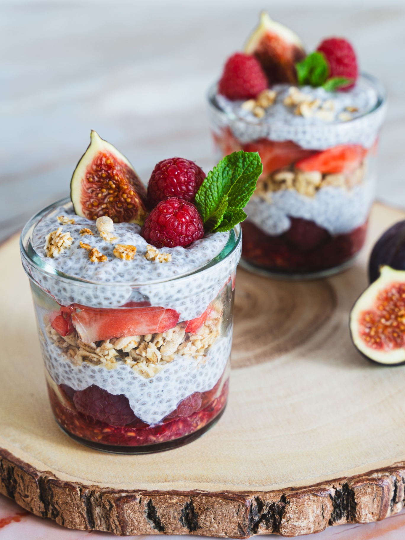 Chia parfait topped with fig — Fig Stories