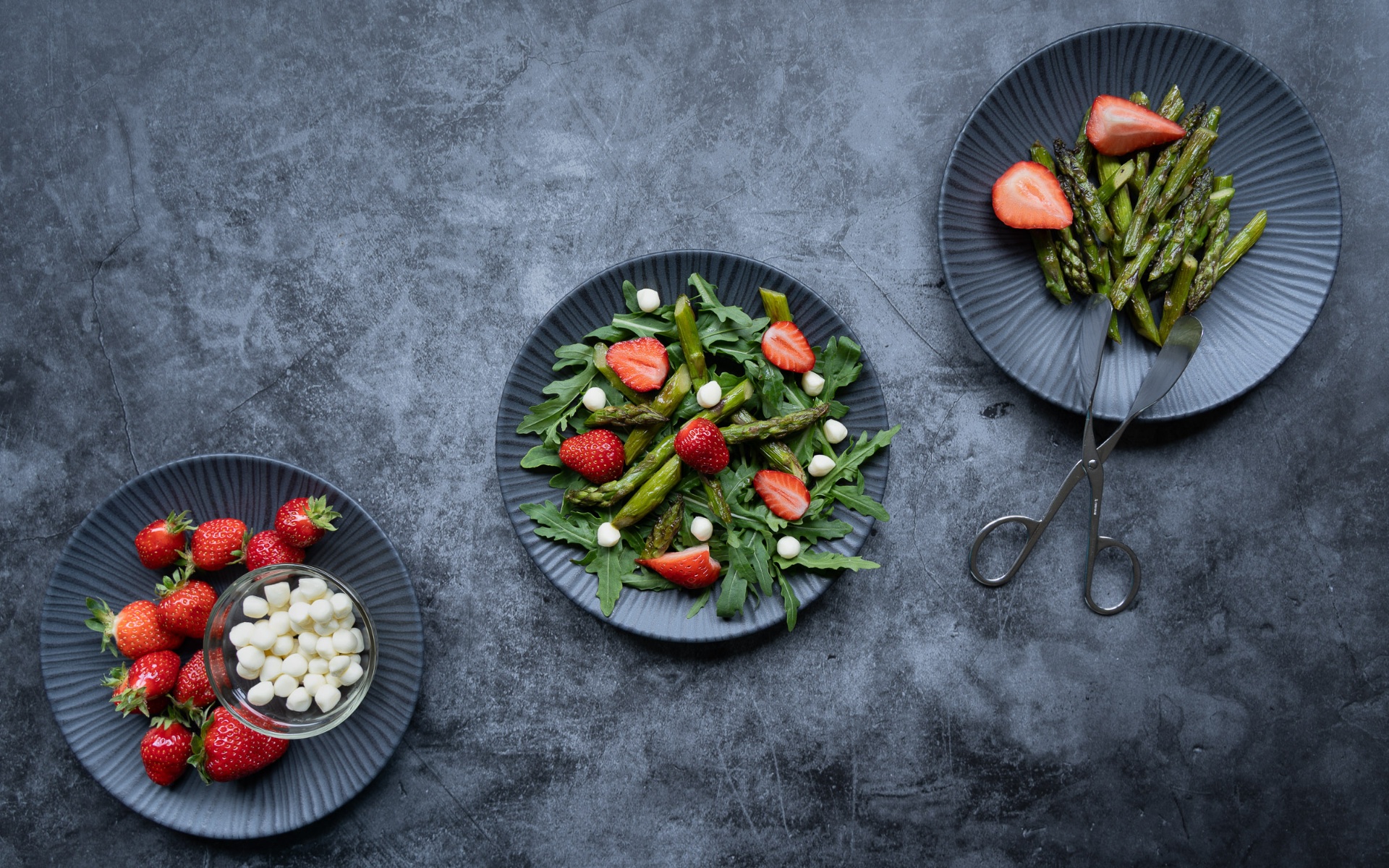 Editorial food photography — Garden Salads cluster