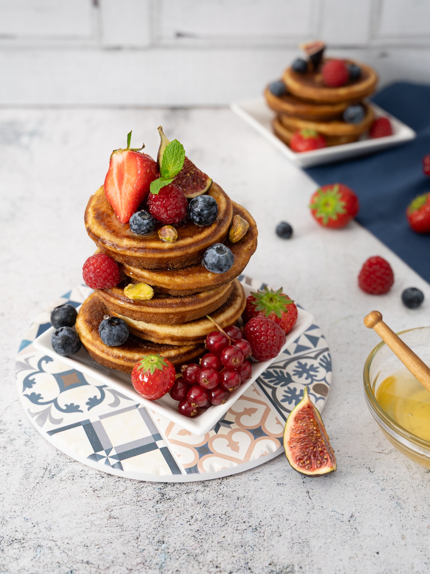 Stack of pancakes with berries — Pancakes & Berries