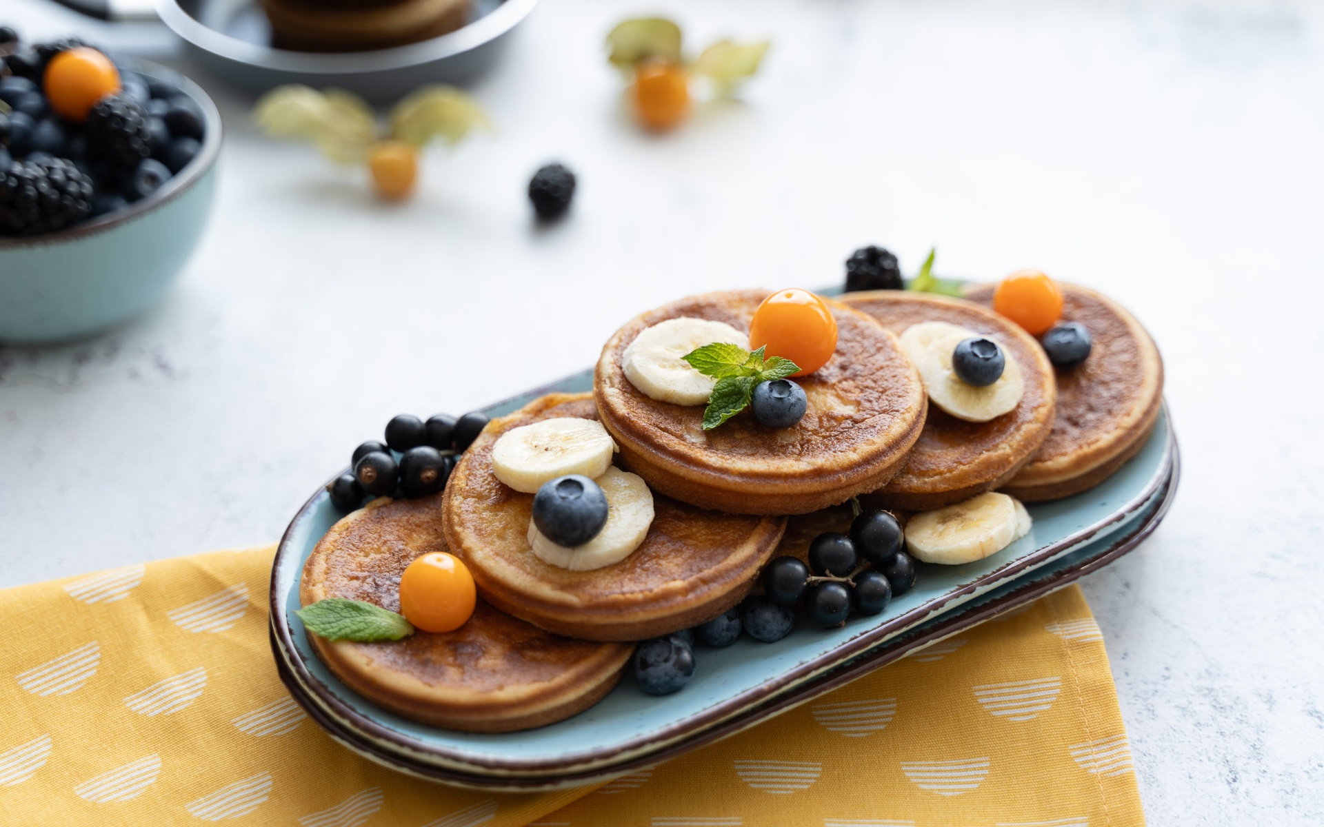 Editorial food photography — Pancakes & Berries cluster